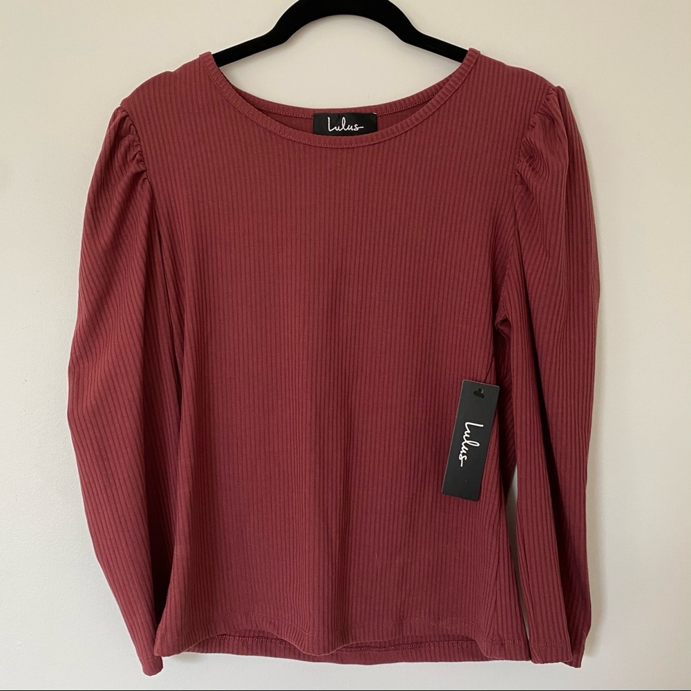 NWT Lulu’s Maroon Long Sleeve Shirt